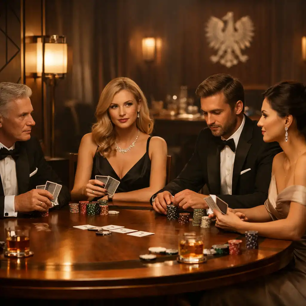 Elegancki wieczór pokerowy w nastrojowym, luksusowym otoczeniu